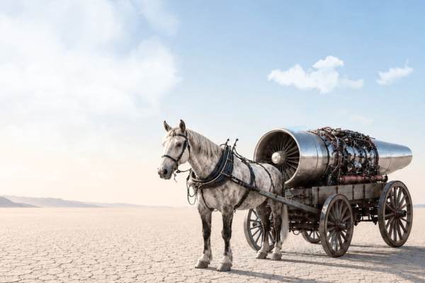 Using AI to Boost Innovation on an Outdated Operating Model is like Fitting a Jet Engine to a Horse Cart image